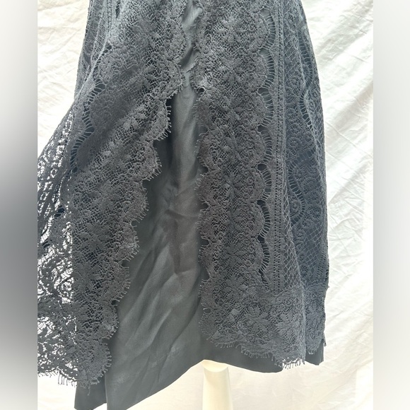 Trina Turk Black Lace Resort A Line Mini Skirt Lined USA MADE Sz 6 - Picture 3 of 6